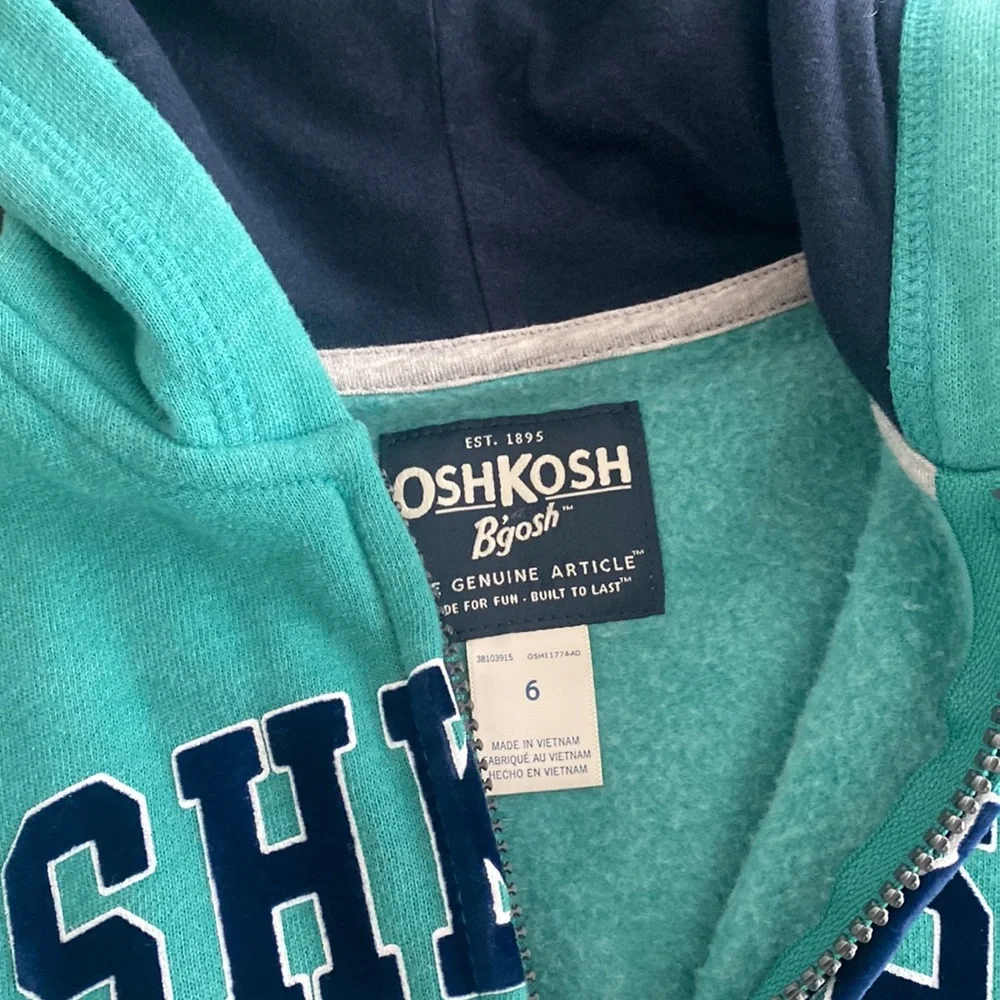 Set of 2 Osh Kosh Boys Jackets Size 6 Green and Navy Zip Up Kids